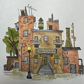 My project for course: Expressive Architectural Sketching with Colored Markers. Sketching, Drawing, Architectural Illustration, Sketchbook & Ink Illustration project by paulettesiphone - 04.24.2023
