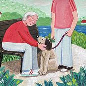 une belle rencontre au bord du lac. Traditional illustration project by Johanne Weilbrenner - 04.23.2023