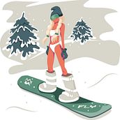 Winter Sport. Vector Illustration, Digital Painting, Traditional illustration, Graphic Design, and Digital Illustration project by Valentyna Adamenko - 12.09.2022