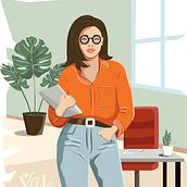 Time to work. Traditional illustration, Graphic Design, Vector Illustration, Digital Design, Digital Painting, and Digital Drawing project by Valentyna Adamenko - 04.25.2023