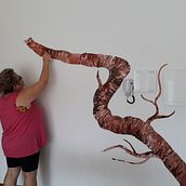 Pintura em parede-  Pavão. Ilustração tradicional, Design de interiores, e Pintura projeto de Damaris Galli - 25.04.2023