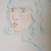 Mi proyecto del curso: Dibujo de retratos llamativos con lápices de colores Ein Projekt aus dem Bereich Zeichnung, Porträtzeichnung, Sketchbook und Zeichnen mit Buntstiften von Daiana Melissa Velazquez Aro - 25.04.2023