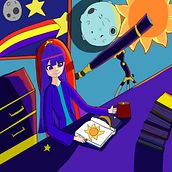 Gina la gran astrologa. Traditional illustration, Character Design, Comic, Digital Illustration, and Manga project by edwinstartdragon - 04.25.2023