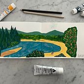 My project for course: Travel Sketchbook Illustration with Gouache. Un progetto di Pittura, Disegno, Sketchbook e Pittura gouache di marcy_nicholson - 26.04.2023