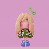 Mi proyecto del curso: Creación de personajes kawaii en 3D con Blender. Traditional illustration, Character Design, Digital Illustration, 3D Modeling, and Manga project by Melina Returns - 04.27.2023
