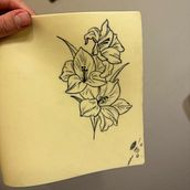 Mi proyecto del curso: Gladiolos, mi primer tattoo. Tattoo Design project by cristianed_mujica - 04.27.2023