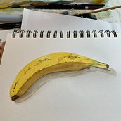 Banana in watercolor . Un progetto di Pittura, Pittura ad acquerello e Sketchbook di Eileen - 26.04.2023