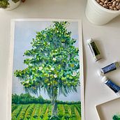 My project for course: Landscape Painting with Gouache for Beginners. Fine Arts, Painting, Naturalistic Illustration, and Gouache Painting project by Amanda Pratt - 04.28.2023