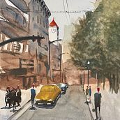 My project for course: Urban Landscapes in Watercolor . % Björn Olfenius tarafından hazırlanan Güzel sanatlar, Sulubo, a Resim, Mimari İllüstras, Ve on projesi - 04.28.2023