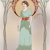 My project for course: Illustrated Portraits in Art Nouveau Style. Traditional illustration, Fine Arts, Digital Illustration, Portrait Drawing, Artistic Drawing, Digital Drawing, and Digital Painting project by steph_yates - 03.28.2023
