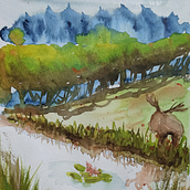 Natural landscapes in watercolor: My final course project.. Fine Arts, Painting, and Watercolor Painting project by stefan - 04.29.2023