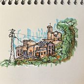 Il mio progetto del corso: Disegno architettonico espressivo con pennarelli colorati. Un progetto di Bozzetti, Disegno, Illustrazione architettonica, Sketchbook e Illustrazione con inchiostro di Francesco Amante - 29.04.2023
