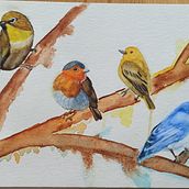 Mon projet du cours : Techniques artistiques d'aquarelle pour illustrer les oiseaux. Traditional illustration, Watercolor Painting, Realistic Drawing, and Naturalistic Illustration project by gabmarcin96 - 04.30.2023