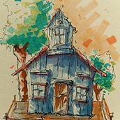 My project for course: Expressive Architectural Sketching with Colored Markers. Sketching, Drawing, Architectural Illustration, Sketchbook & Ink Illustration project by Cloud Peninnah - 05.08.2023
