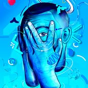Macadellic Blue. Traditional illustration, Drawing, Digital Illustration, Portrait Drawing, Digital Drawing, and Digital Painting project by Alessio Villotti - 04.30.2023