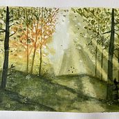 Mi proyecto del curso: Paisajes de ensueño con acuarela: plasma la luz. Painting, and Watercolor Painting project by Elizabeth Posada - 04.30.2023