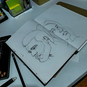 Meu projeto do curso: Caderno de retratos: explore o rosto humano. Esboçado, Desenho, Desenho de retrato, Desenho artístico, e Sketchbook projeto de lihh_sena - 30.04.2023