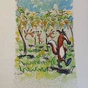 Le favole di fedro: la volpe e l'uva. Traditional illustration project by trainersisto - 04.25.2023