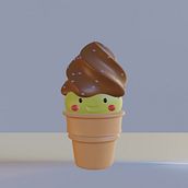 Cone Mochi Ice Cream. Un proyecto de Ilustración tradicional, Diseño de personajes 3D, Diseño 3D y Diseño de personajes de Felicia Arietta - 29.04.2023