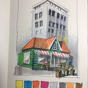 My project for course: Expressive Architectural Sketching with Colored Markers. Projekt z dziedziny Sketching,  Rysunek,  Rysunek architektoniczny, Sketchbook i  Rysunek atramentem użytkownika Bård Kjersem - 01.05.2023
