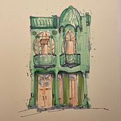 Mijn project van de cursus: Creëer expressieve architecturale schetsen met kleurstiften. Sketching, Drawing, Architectural Illustration, Sketchbook & Ink Illustration project by Gemma van der Horst - 05.01.2023