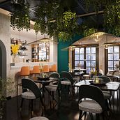 Mi proyecto del curso: Seafood's Restaurant  . Arhitectură, Arhitectură de interior, Design de iluminat și Arhitectura digitală de Yerlin Mercedes - 05.02.2023