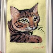 My project for course: Needle Felting: Paint Portraits with Wool. Arts, Crafts, Fiber Arts, Naturalistic Illustration, Needle Felting, and Textile Design project by l.lerstaveesint - 05.01.2023