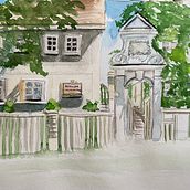 Mein Abschlussprojekt für den Kurs: Moderne Techniken für Stadtlandschaften in Aquarell Ein Projekt aus dem Bereich Malerei und Aquarellmalerei von Doreen Kurtz - 24.04.2023