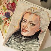 Desenho de retratos vibrantes com lápis de cor_lucianajorge. Drawing, Portrait Drawing, Sketchbook, and Colored Pencil Drawing project by Luciana Jorge - 05.02.2023