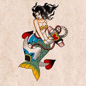 Mon projet du cours : Création de tatouages old school sur Procreate. Un proyecto de Ilustración tradicional, Dibujo, Ilustración digital y Diseño de tatuajes de Jérémy Grondin - 01.05.2023