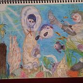 My project for course: Whimsical Sketchbook: Draw Imaginary Creatures from Nature. Drawing, Watercolor Painting, Sketchbook, Naturalistic Illustration, and Traditional illustration project by Susan Evans - 04.30.2023