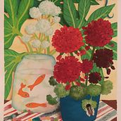 My final project: geranium and goldfish Ein Projekt aus dem Bereich Botanische Illustration und Gouachemalerei von laura_bellucci_1 - 03.05.2023
