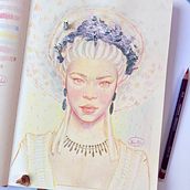 My project for course: Vibrant Portrait Drawing with Colored Pencils. Drawing, Portrait Drawing, Sketchbook, and Colored Pencil Drawing project by View Riddell - 04.30.2023