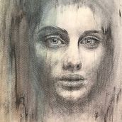 expressive charcoal portrait . Traditional illustration project by Joelle Green - 05.04.2023