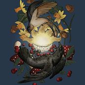 Life and Death as Birds and Flora. Traditional illustration, Drawing, Digital Illustration, Realistic Drawing, Digital Painting, and Naturalistic Illustration project by Amy Pattie - 04.30.2023