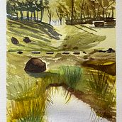Mon projet du cours : Paysages naturels à l’aquarelle. Fine Arts, Painting, and Watercolor Painting project by jerome.you - 05.06.2023