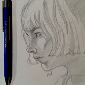 Mi proyecto del curso: Cuaderno de retratos a línea con grafito. Fine Arts, Sketching, Drawing, and Sketchbook project by Brenda - 05.07.2023