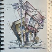 Expressive Architekturskizzen mit Markern  . Ilustrasi tradisional, Dan Membuat sketsa proyek oleh millis_season - 05.07.2023