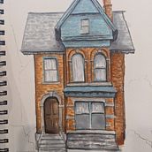 My project for course: Expressive Architectural Sketching with Colored Markers. Sketching, Drawing, Architectural Illustration, Sketchbook & Ink Illustration project by creategrace_art - 05.07.2023