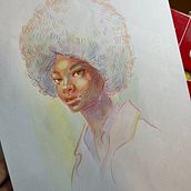 Il mio progetto del corso: Ritratti vivaci con matite colorate. Drawing, Portrait Drawing, Sketchbook, and Colored Pencil Drawing project by Miko Yoshizaki - 05.07.2023