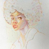 Mi proyecto del curso: Dibujo de retratos llamativos con lápices de colores. Un proyecto de Dibujo, Dibujo de Retrato, Sketchbook y Dibujo con lápices de colores de Glòria Martínez - 08.05.2023
