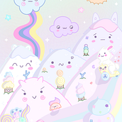 Meu projeto do curso: Design de mundos kawaii: crie ilustrações alegres. Een project van Ontwerp van personages, Digitale illustratie y Manga van Lyseé Affonso - 08.05.2023
