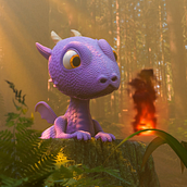 Dragón bebé. 3D Animation, 3D Modeling, and Rigging project by eFe Muñoz - 05.09.2023