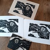 Mon projet du cours : Gravure contemporaine au linoléum. Ilustração tradicional, Artesanato, Artes plásticas, Estampagem e Ilustração com tinta projeto de feeverte - 01.05.2023