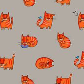 Smiley cats pattern design. Een project van  Ontwerp, Traditionele illustratie, Ontwerp van personages,  Br, ing en identiteit, Productontwerp, Kinderillustratie, Textielontwerp y Patroonontwerp van evgenia_v_malina - 09.05.2023