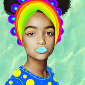Mi proyecto del curso: Diseño de retratos a todo color con Photoshop (fuente imagen Babiekinsmag). Un proyecto de Post-producción fotográfica		, Collage, Composición fotográfica y Fotomontaje de Angela Biviana Carabali Torres - 09.05.2023