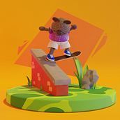 Meu projeto do curso: Criação de personagens Kawaii em 3D com Blender. Traditional illustration, Character Design, Digital Illustration, 3D Modeling, and Manga project by Thiago Freire - 02.13.2023
