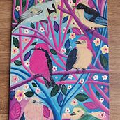 Pajaritos colombianos. Decorative Painting, Acr, lic Painting, Painting, and Traditional illustration project by Carolina Londoño - 05.13.2023