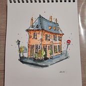 Mon projet du cours : Esquisses d'architecture expressives aux feutres de couleur. Sketching, Drawing, Architectural Illustration, Sketchbook & Ink Illustration project by Manon Winter - 05.13.2023