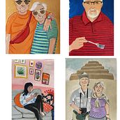 Mon projet du cours : Illustration ludique avec aquarelle et crayons de couleur. Traditional illustration, Painting, Watercolor Painting, Portrait Drawing, and Colored Pencil Drawing project by Johanne Weilbrenner - 05.13.2023